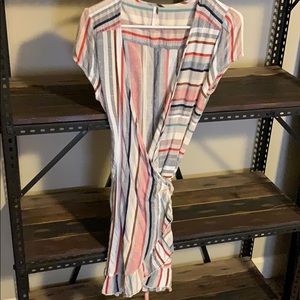Multi color free people wrap dress